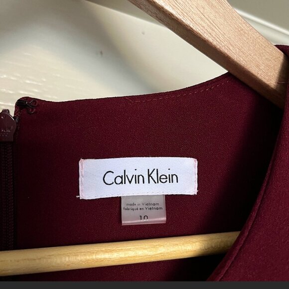 Calvin Klein Burgundy A-Line Dress - Picture 3 of 7